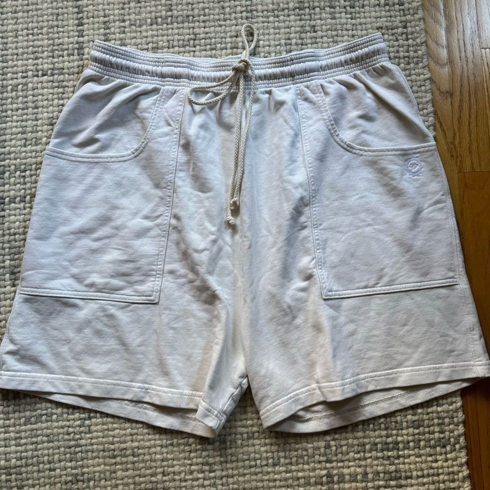 Big Bud Press Cream Drawstring Pocket Shorts